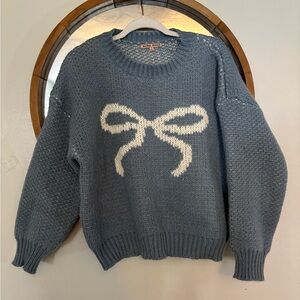 Bailey Rose Blue Bow Sweater Medium